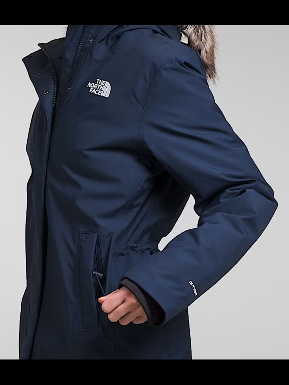 The North Face Women's Navy Insulated Ski Parka with Faux Fur Trim